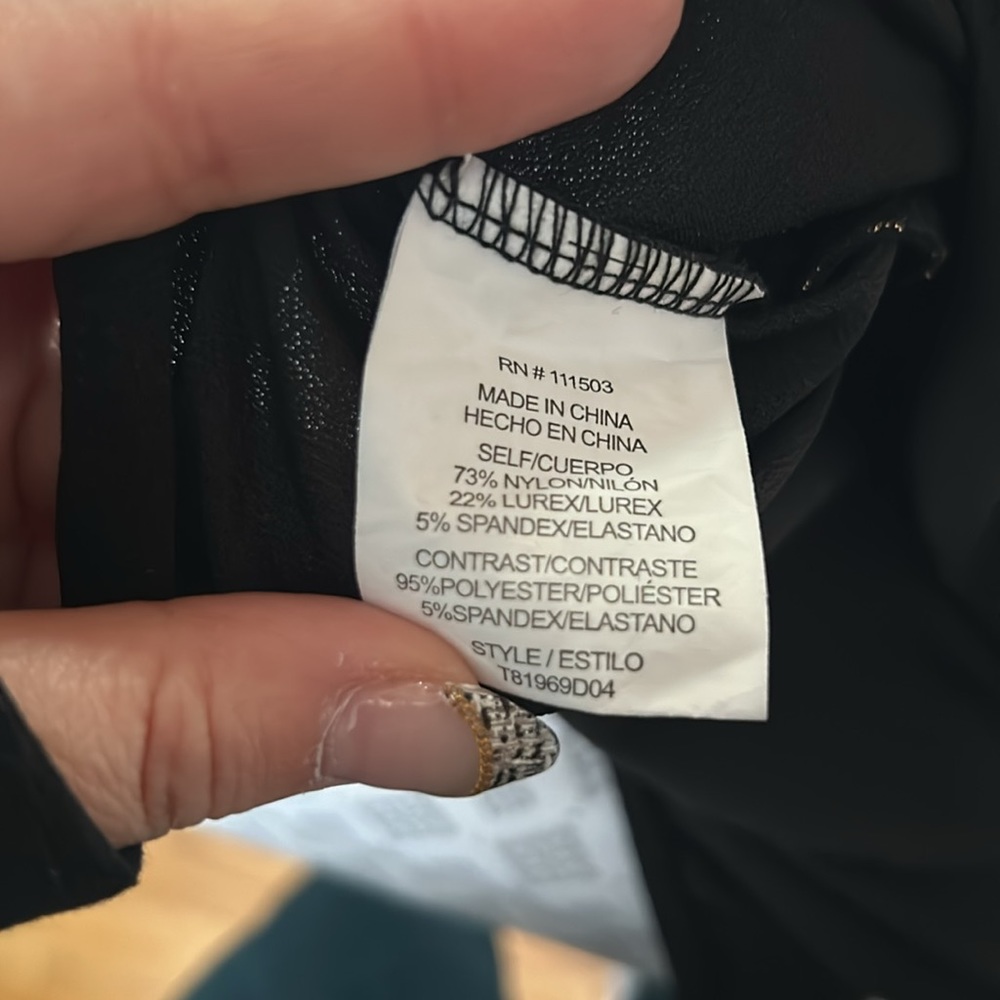 Luxology Gold & Black Stretch Bodysuit - Medium - Picture 6 of 6